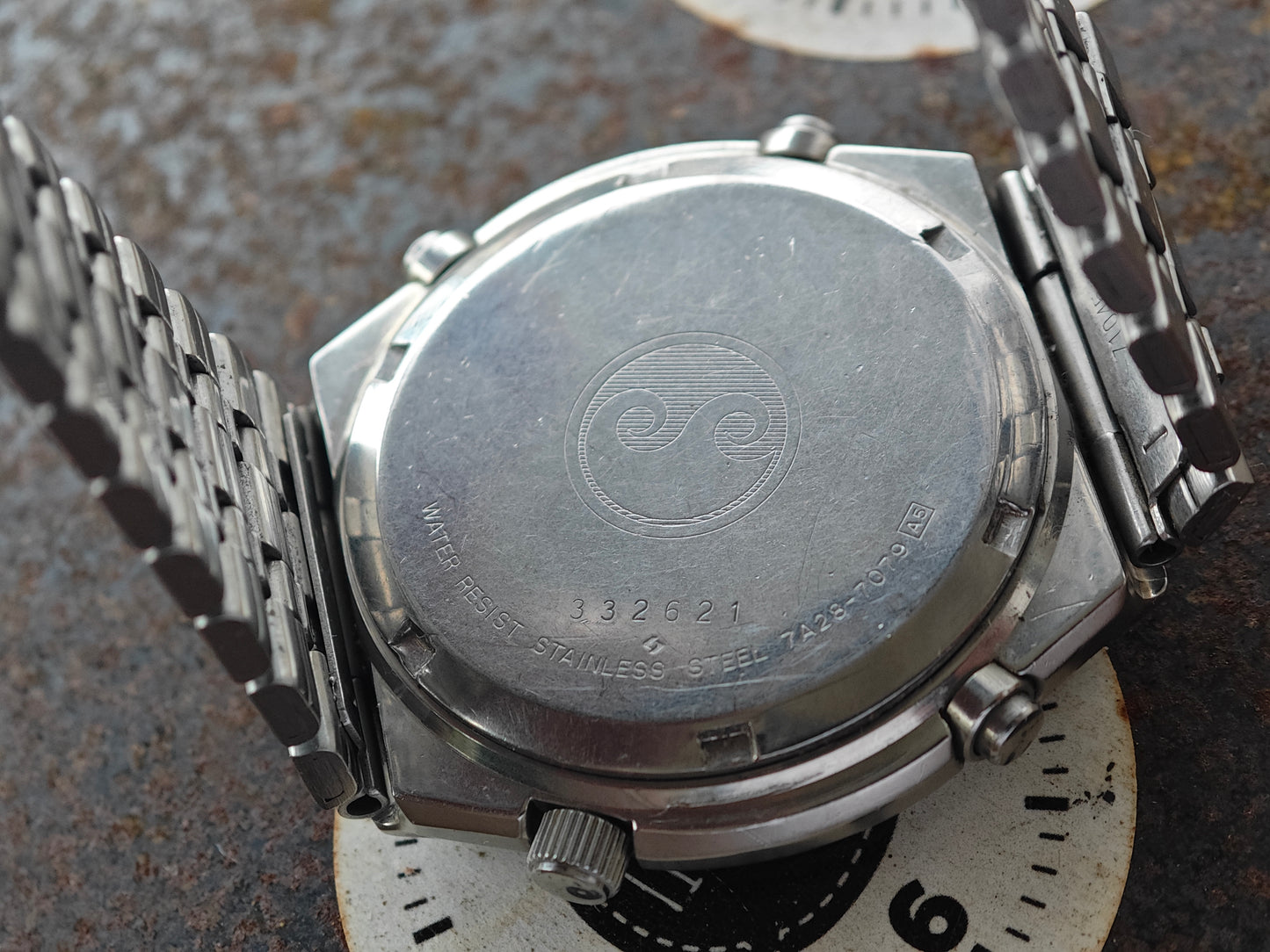 Rare SEIKO Grey Ghost 7a28-7079 with long 19cm bracelet