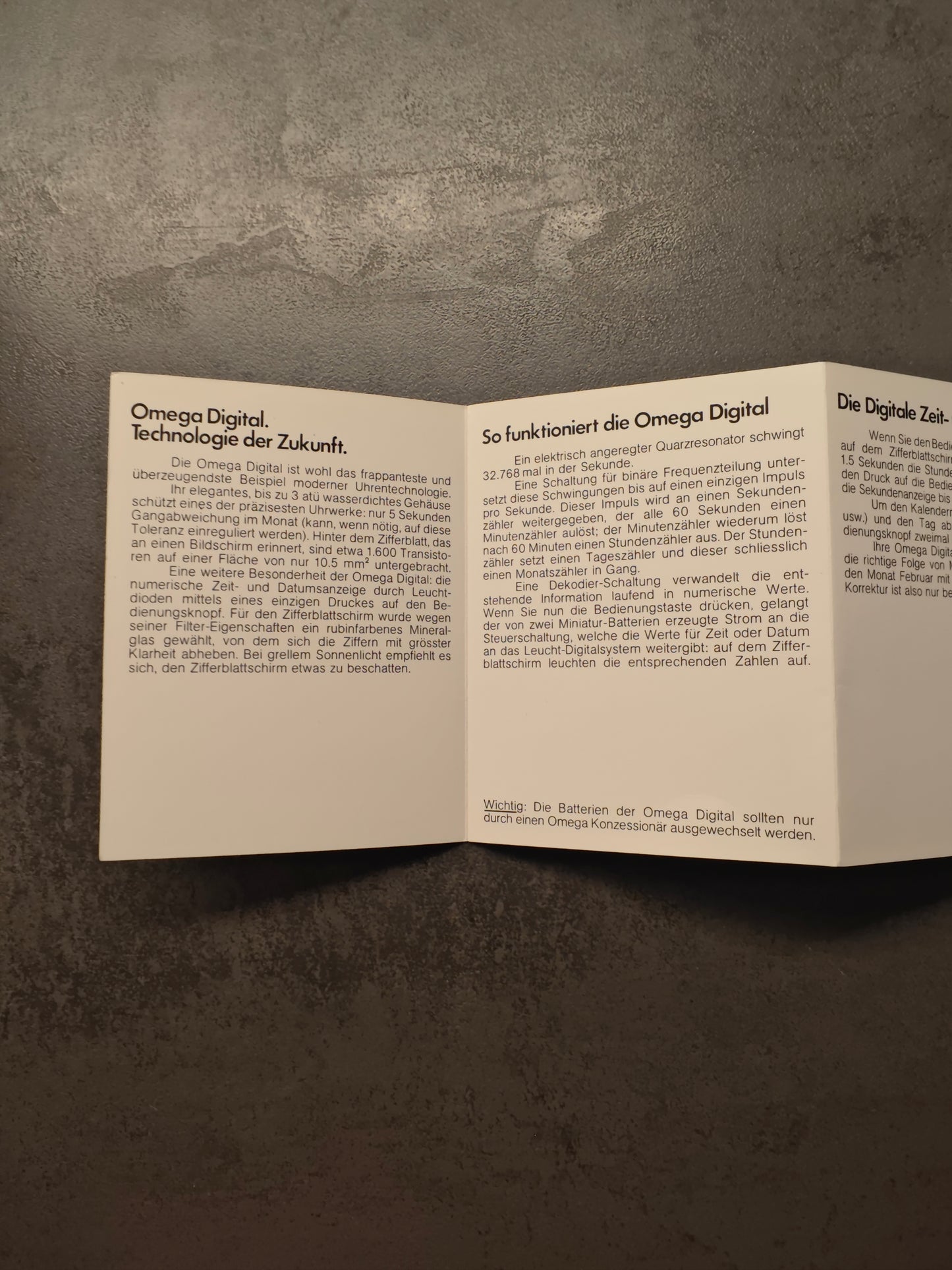 Ultra Rare Manual for the OMEGA Digital LED Caliber 1602 Like TC3 or Constellation