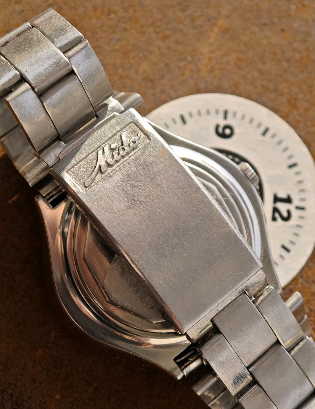 MIDO SPACE COMMANDER Vertical-Oval From 1979/1980 SERVICE & Bracelet 19,5cm