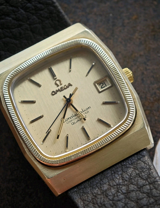 OMEGA Constellation & OMEGA Black Strap & Buckle Goldplated Bicolor - super MINT conditions