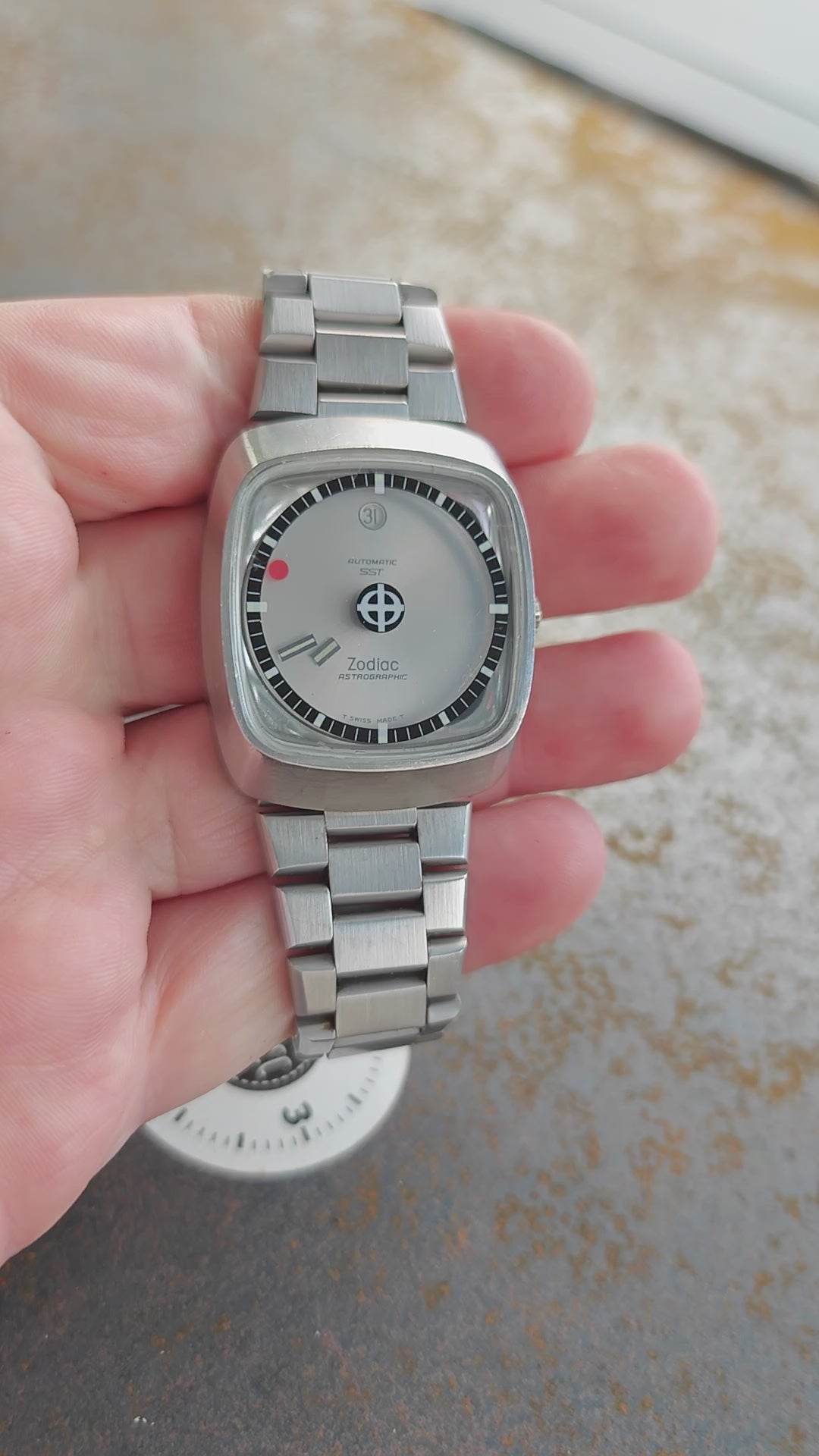 Zodiac Astrographic SST Mystery Silver Dial & Chatelain bracelet