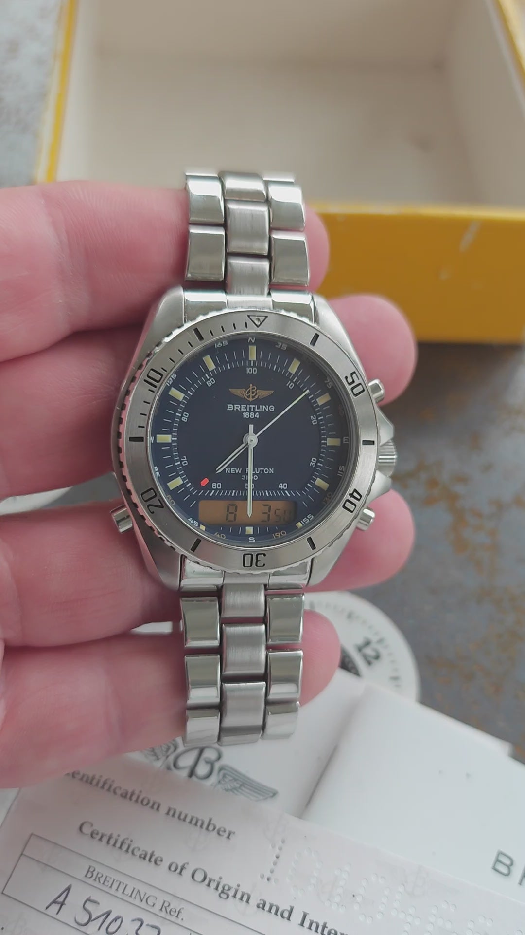 Breitling Pluton A51037 from 1993 FULL SET As New - SERVICE 08