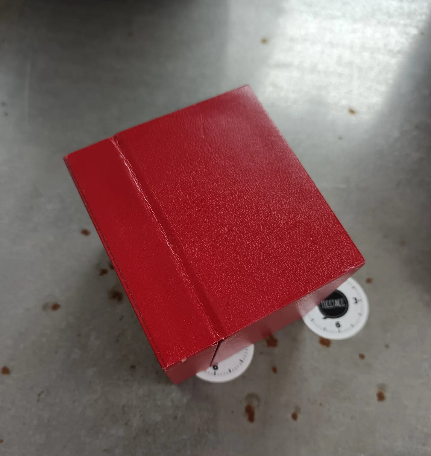 OMEGA red cube box for Chrono Quartz 1976-1978